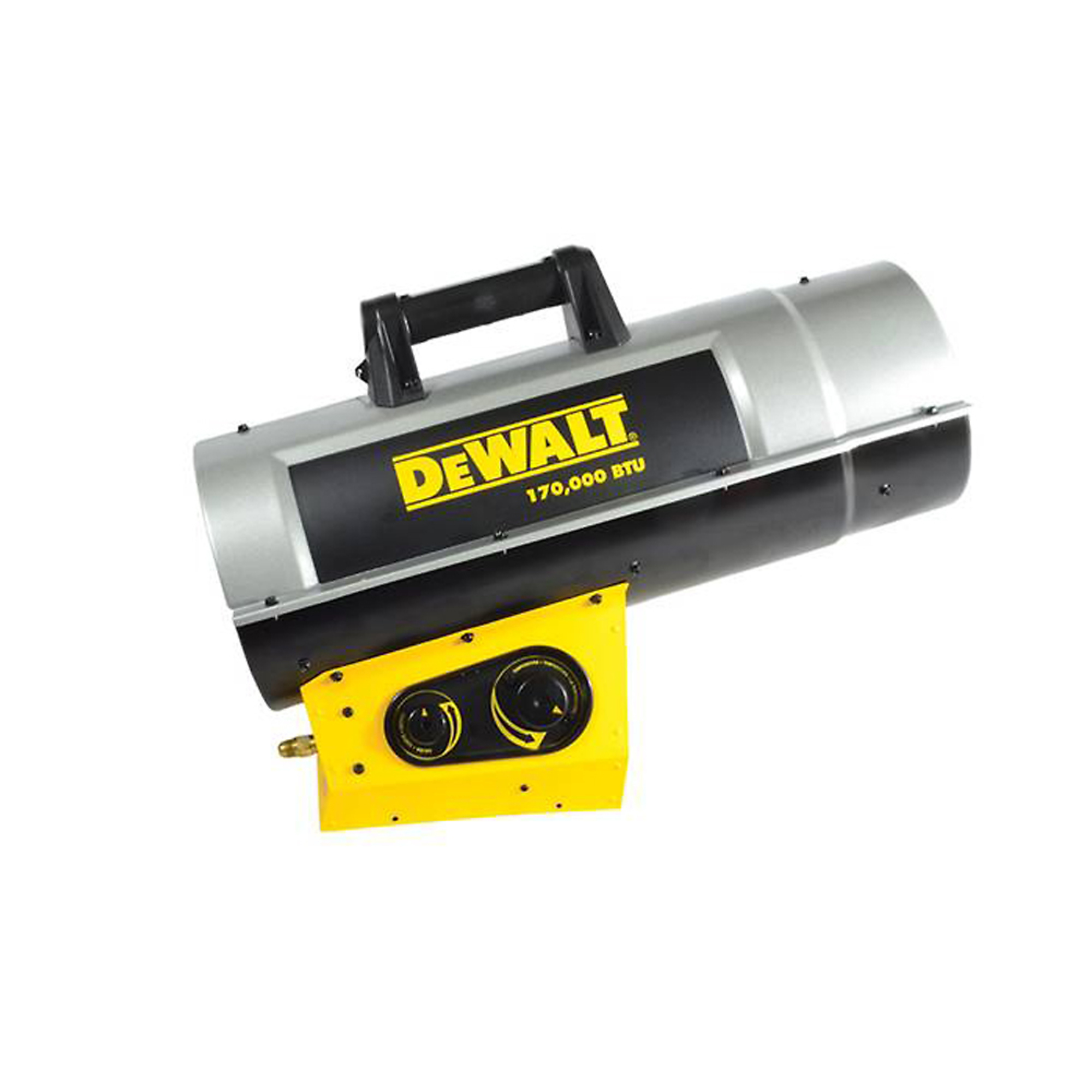 DEWALT, Forced Air Propane Job Site Heater, Fuel Type Propane, Max. Heat Output 170000 Btu/hour, Model# F340730